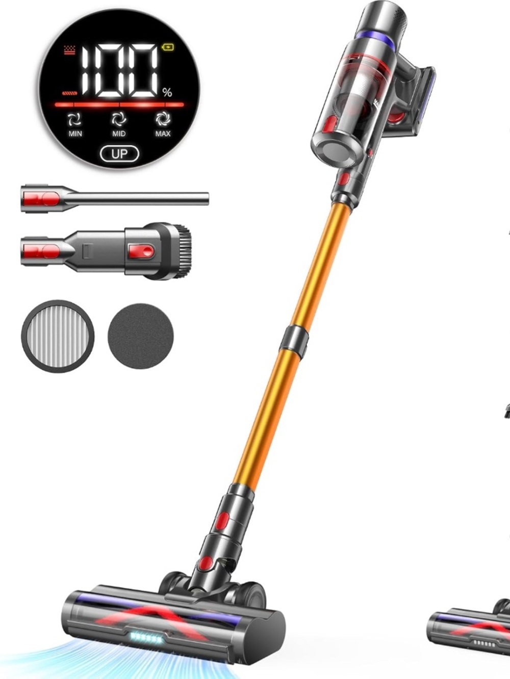 Cordless Vacuum Cleaner, 45Kpa 550W 65Mins Self-Standing Vacuum Cleaners